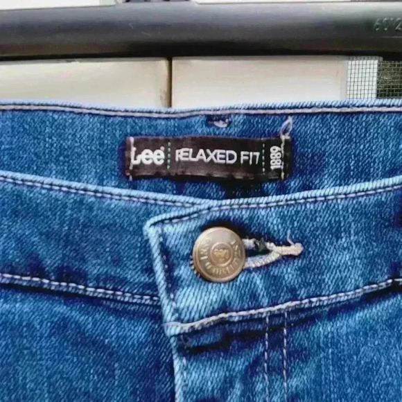 New W/O Tag Lee Relaxed Fit Straight Mid Rise Blue Jeans Women's Size 10 - Picture 2 of 11